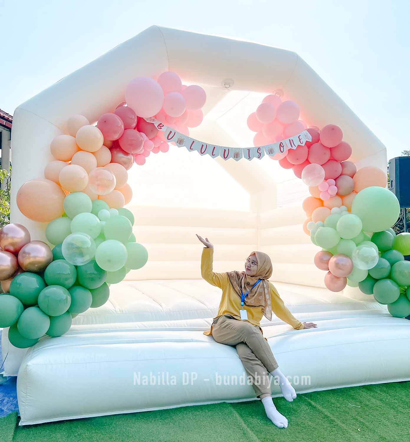 white bounce house