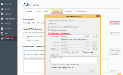 Setting Proxy Web Browser Mozilla Firefox HandyCache