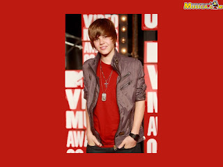 Red wallpapers of Justin Bieber