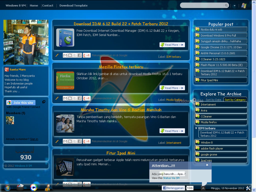 Template Blogspot Mirip OS Windows