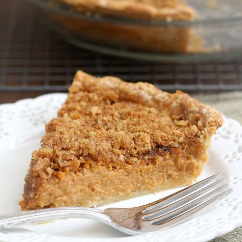 Pumpkin Pie with Brown Sugar Walnut Topping