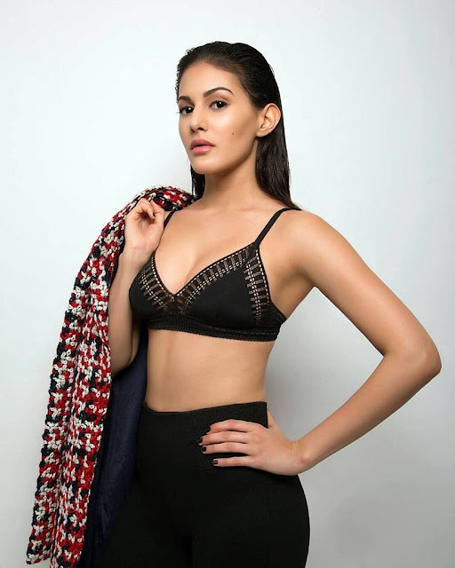 Amyra Dastur Hot & Sexy Photoshoot In Black BRA