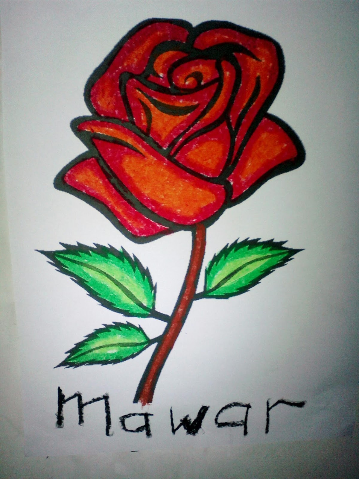 sketsa bunga  Contoh Gambar  Mozaik  Bunga  Mawar