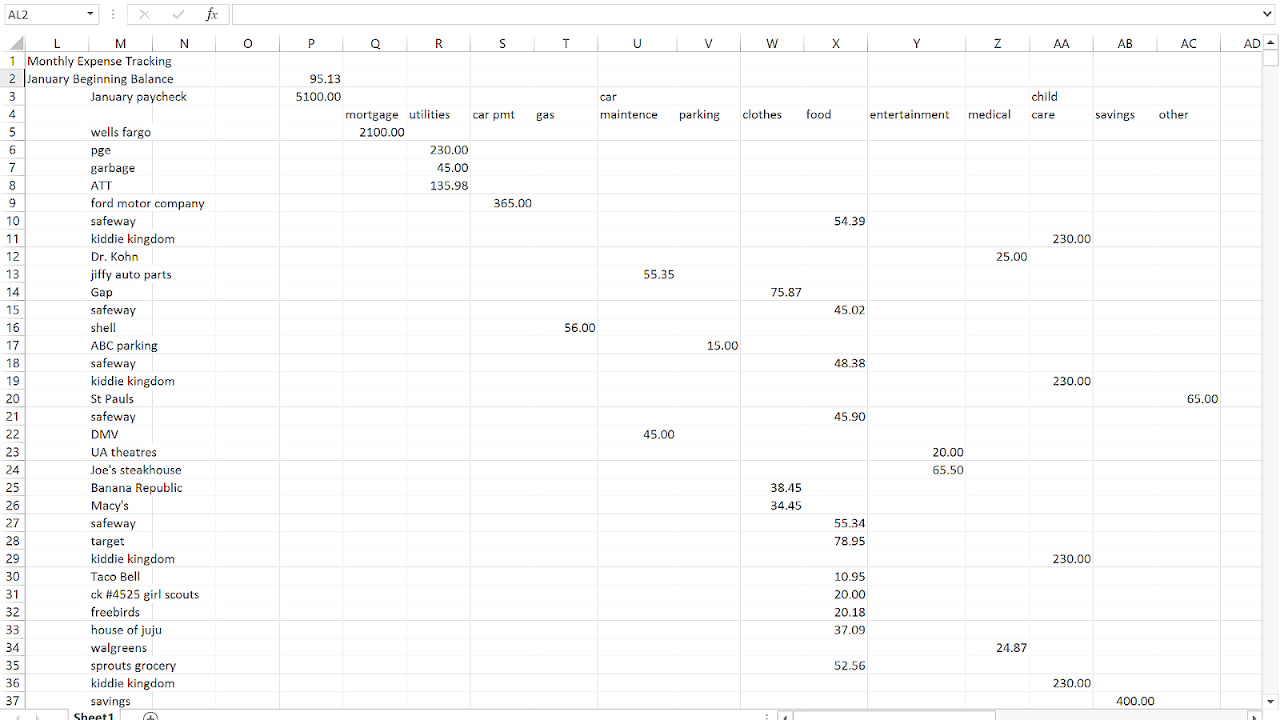 Tracking Daily Expenses