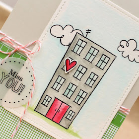 SRM Stickers Blog - Miss You Card by Tessa Wise - #card #cardmaking #twine #stickers #clearstamps #janesdoodles #stickerstitches #stitches