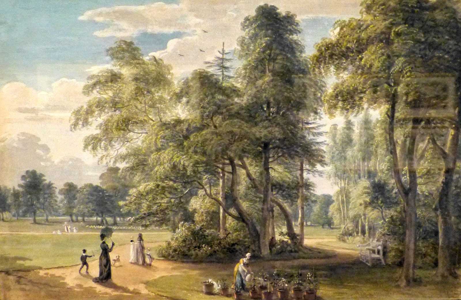 The garden of the deputy ranger's lodge, Windsor Great Park  by Paul Sandby (c1798)