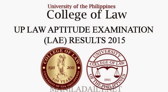 2015 UP Law Aptitude Examination (LAE) Results - List of Passers (2015)
