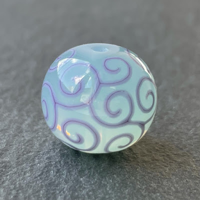 Handmade lampwork glass bead in Creation is Messy Avalon Misty