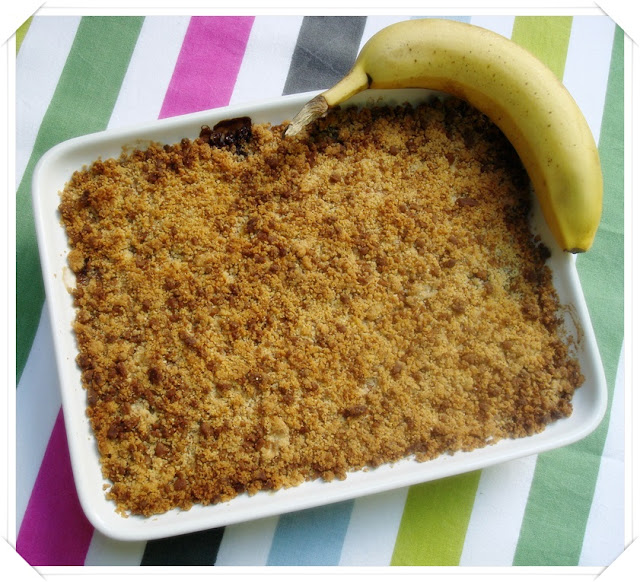 Crumble de banana/chocolate/speculoos