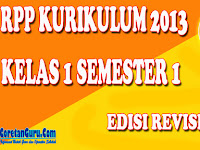 Download RPP Kelas 1 SD/MI Kurikulum 2013 Revisi terbaru Semester 1 Lengkap