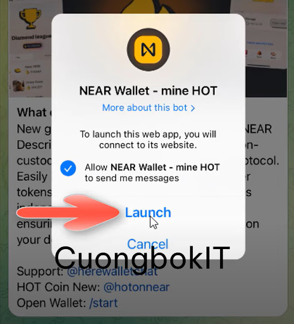 Cách Đào $HOT Coin Trên Telegram Cho Người Mới - NEAR Wallet - CuongbokIT