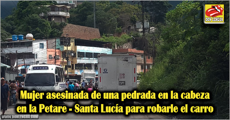 Mujer asesinada de una pedrada en la cabeza en la Petare - Santa Lucía para robarle el carro