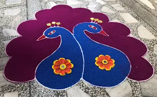 beautiful peacock rangoli for diwali, peacock rangoli designs, easy rangoli designs for diwali, best rangoli designs for diwali, latest rangoli designs, how to make rangoli