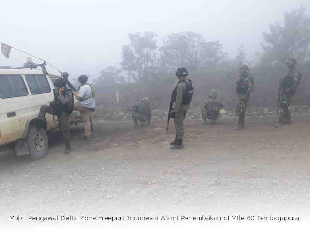 Mobil Pengawal Delta Zone Freeport Indonesia Alami Penembakan di Mile 60 Tembagapura