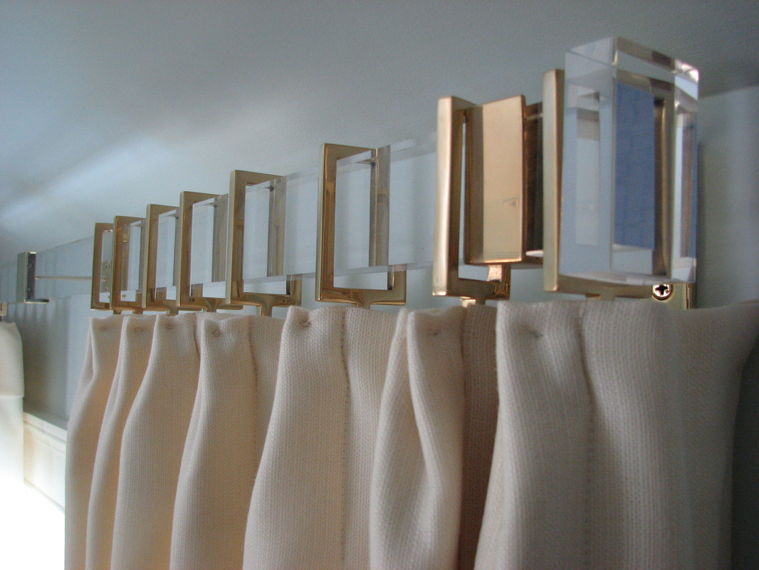 Lucite Curtain Rod & Gold