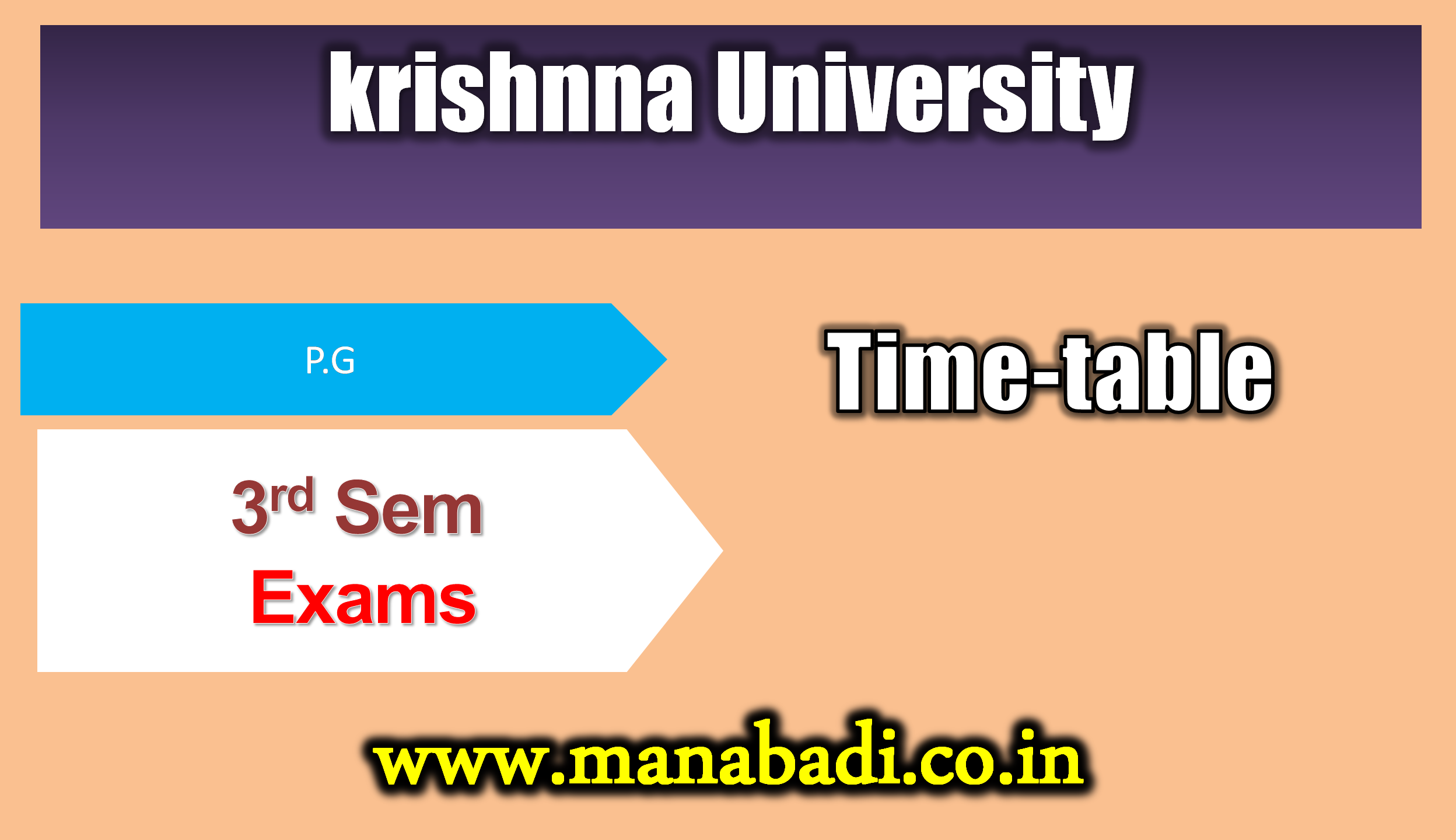 Krishna University PG 3rd Sem Exam Dec-2023 Timetables And Exam Centers