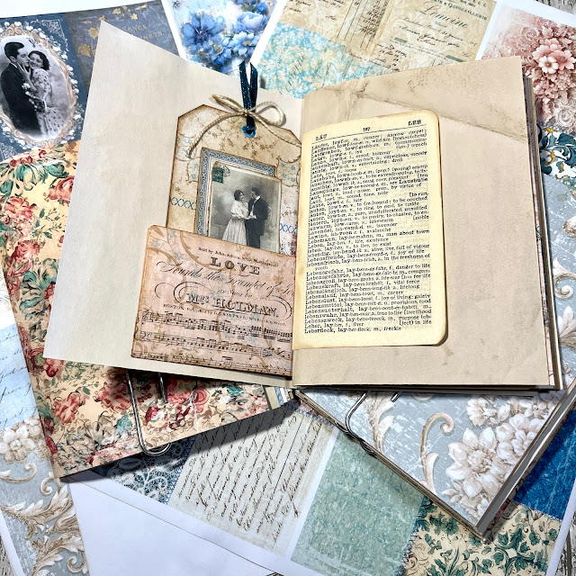 Mini Shabby Blue Journal Part 1 DT Project Rach & Bella Crafts