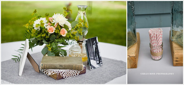 Wedding flower table straws photo