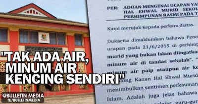 Ucapan 'Biadap' Guru, 'Tak Ada Air, Minum Air Kencing Sendiri!' Jadi Viral Di Laman Sosial