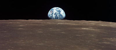 Earthrise from the command module of Apollo 8, December 24, 1968