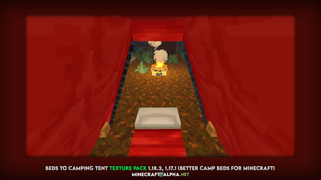 Beds to Camping Tent Texture Pack 1.18.2, 1.17.1 (Better Camp Beds for Minecraft)