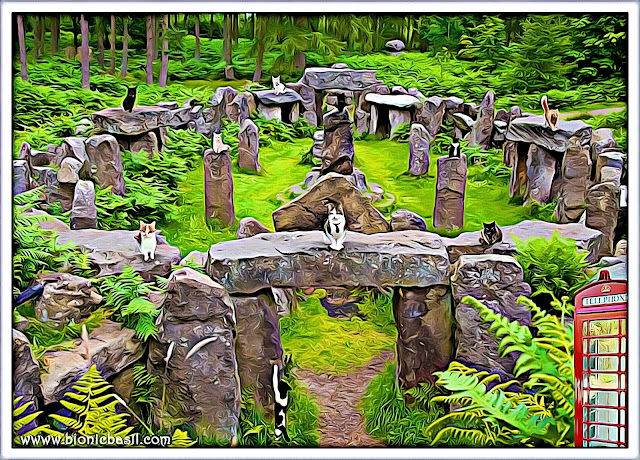 The B Team's Druid's Temple in North Yorkshire Table and Circle Selfie ©BionicBasil® The Caturday Art Blog Hop