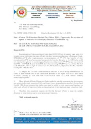AIASC (Gr. B) CHQ writes to the Hon'ble Secretary (Posts), New Delhi regarding Central Civil Services (Revised Pay) Rules, 2016 - Opportunity for revision of option to come over to revised pay structure - Clarification reg. 