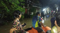 Banjir di Tangsel, karena longsor akibatnya tersumbat sungai Ciputat