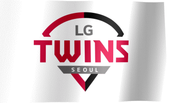 The waving fan flag of the LG Twins with the logo (Animated GIF)