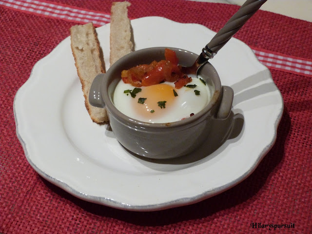 Oeuf cocotte à la basquaise 