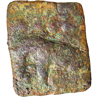 [SCR002] Sangam Age Cheras - Large rectangular copper coin