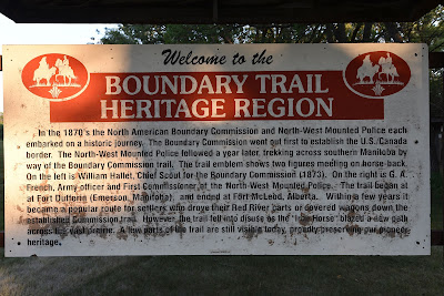 Boundary Trail Heritage Park sign Manitoba.