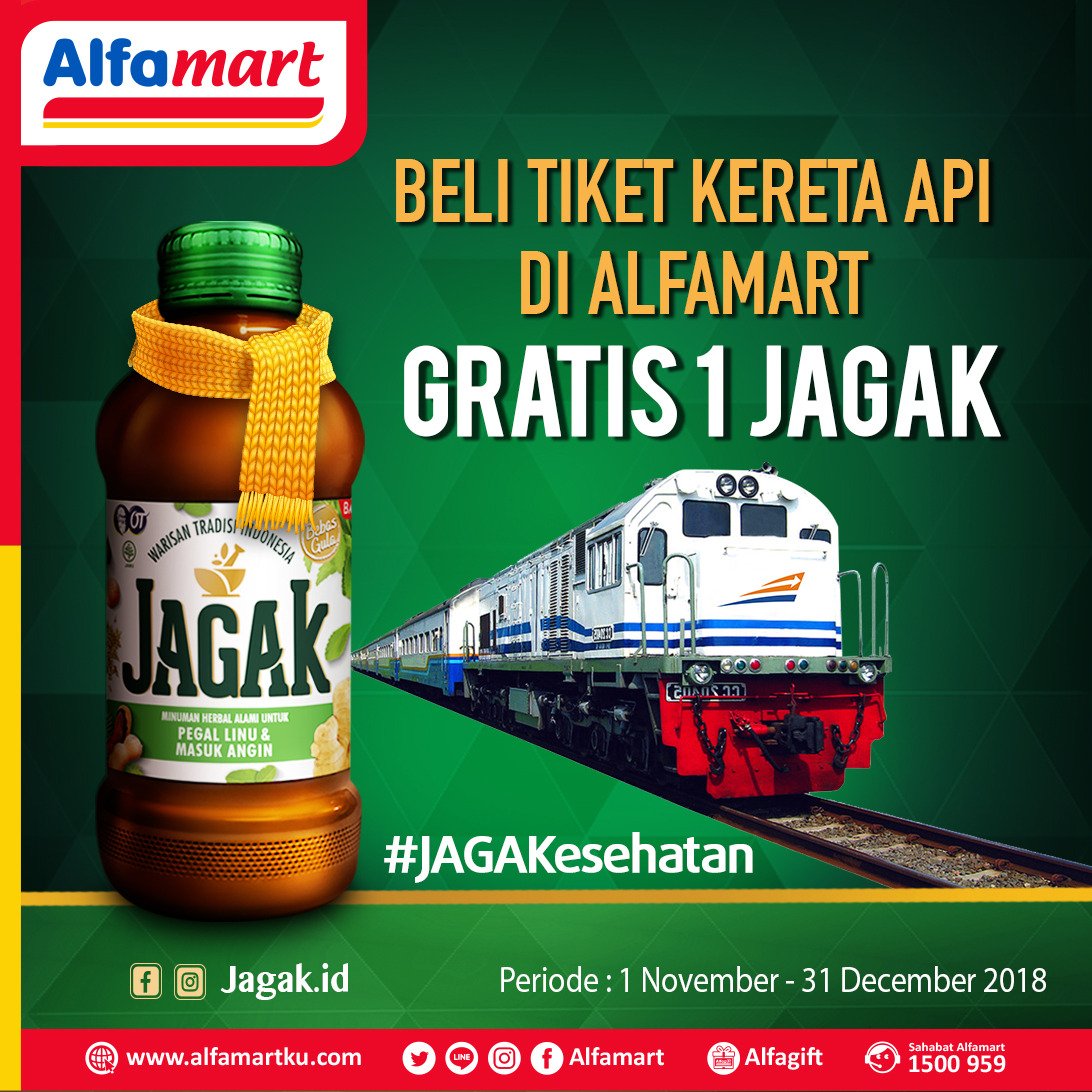 Alfamart - Promo Beli Tiket KAI Gratis 1 Jagak (s.d 31 Des 2018)