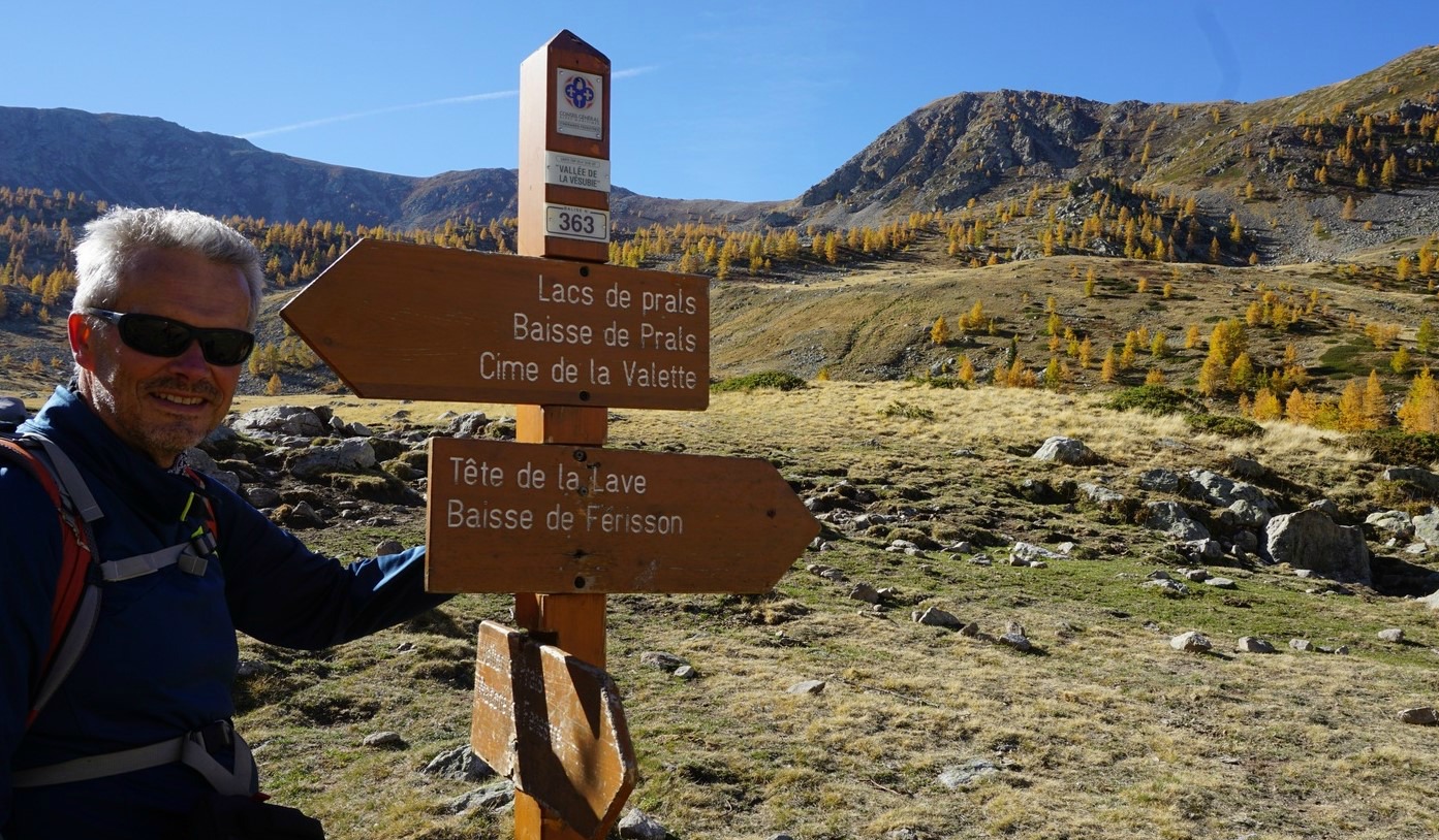 At signpost 363 above Madone de Fenestre