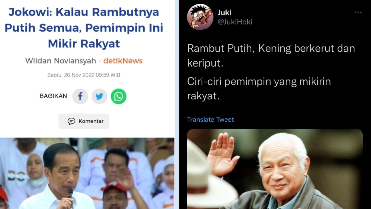 Rambut Putih Kening Berkerut Ciri Pemimpin Mikirin Rakyat, Netizen Teringat Pak Harto