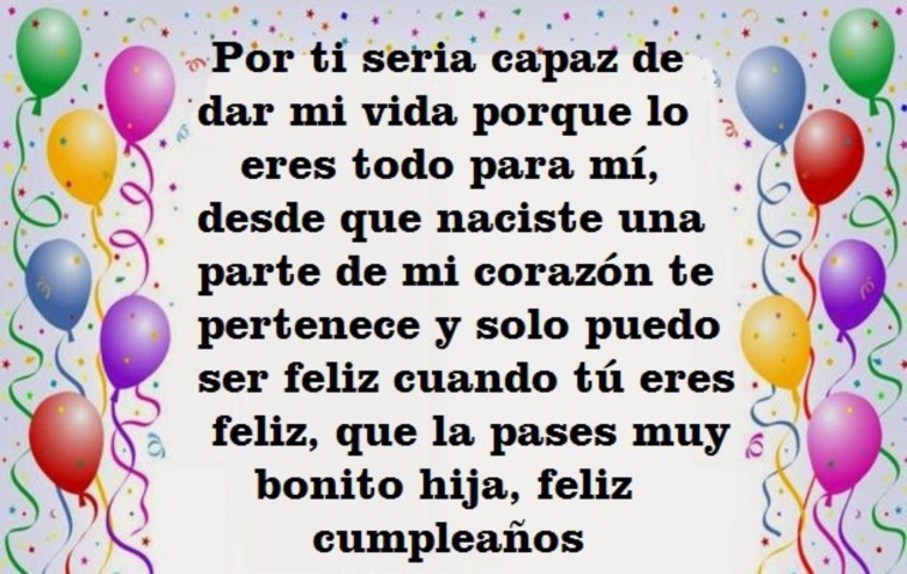 Frases y MENSAJES de CUMPLEAÑOS para una hija ¡¡EXCELENTES!! - Frases De Cumpleaños Para Una Hija