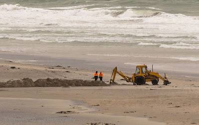 Digging and Trenching at the Milnerton Lagoon Estuary close to the Lagoon Beach Hotel