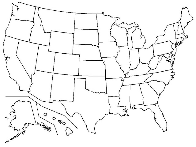 United States Unlabeled Map