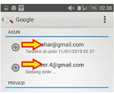 Cara menghapus akun Google di hp