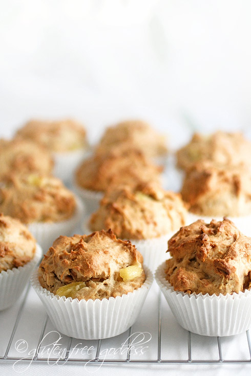 Tender pineapple coconut muffins that are vegan and gluten free