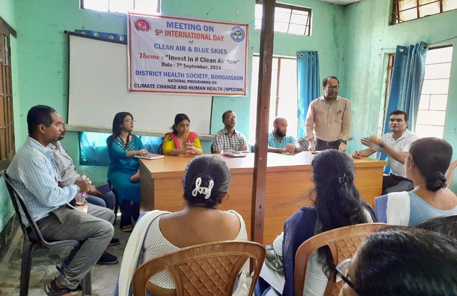 District Health Society Bongaigaon Organizes Rally and Meeting at Bongaigaon BPHC to Mark the 5th International Day of Clean Air and Blue Skies. Theme for 2024: "Invest in Clean Air Now"