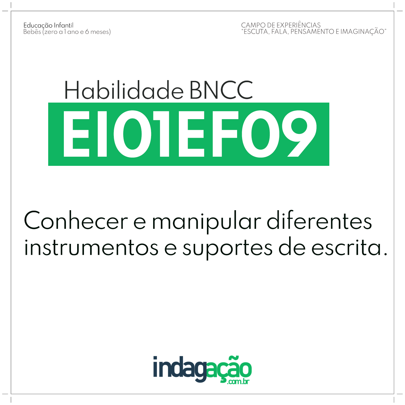 Habilidade EI01EF09 BNCC