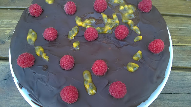 Gâteau chocolat framboises