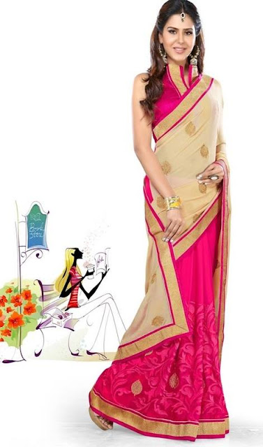 Designer Half Party Wear Sarees Online Shopping