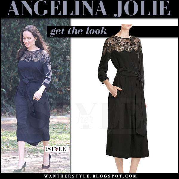 Angelina Jolie Black Velvet Formal Celebrity Dress BAFTAs 2018