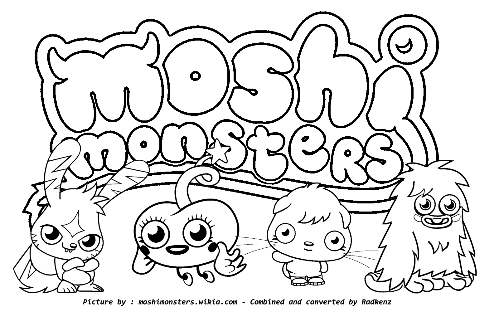 Download Radkenz Artworks Gallery: Moshi monsters coloring page