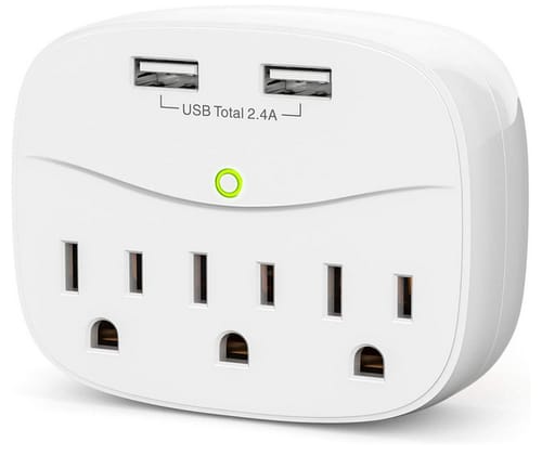 LETMY Multi Plug Outlet Extender with 2 USB Wall Charge