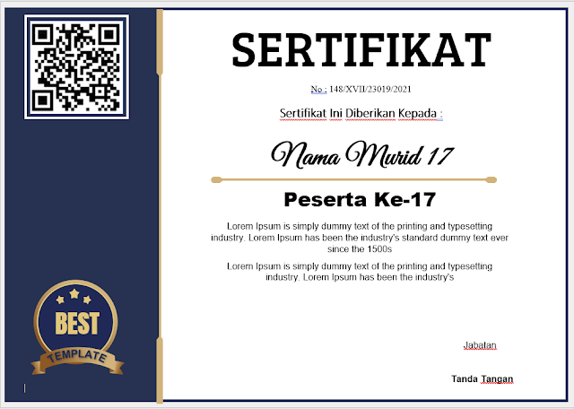 Free Sertifikat.Docx : Download 3 Sertifikat Word Plus Fitur Cetak Masal