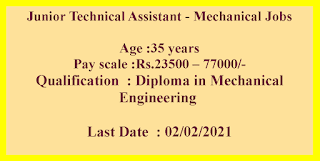 Junior Technical Assistant - Mechanical Jobs in Cochin Shipyard