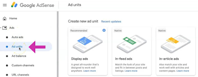 google adsense create ads unit